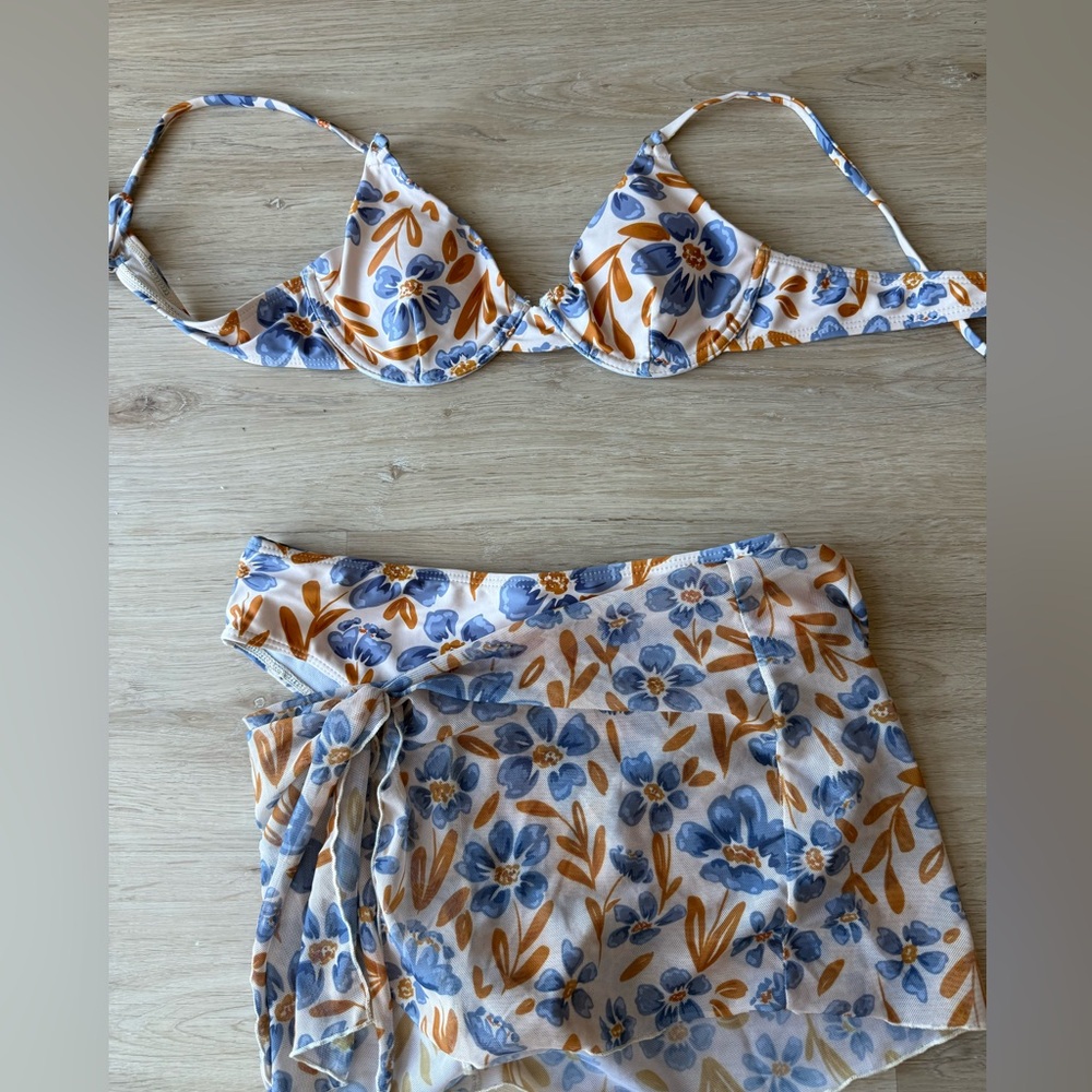 Floral Bikini Set with Wrap